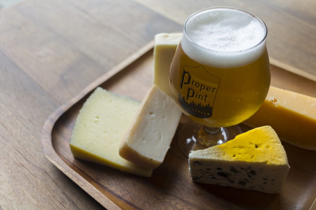 Proper Pint and cheese